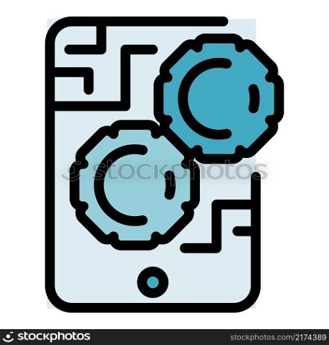 Gaming file icon. Outline gaming file vector icon color flat isolated. Gaming file icon color outline vector