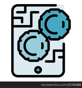 Gaming file icon. Outline gaming file vector icon color flat isolated. Gaming file icon color outline vector