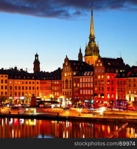 Gamla Stan in Stockholm at night