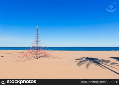 Gandia beach playa nord in Valencia at Mediterranean Spain