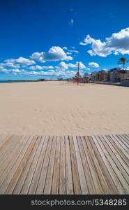 Gandia Beach sand in Mediterranean Sea of Spain at Valencian Community