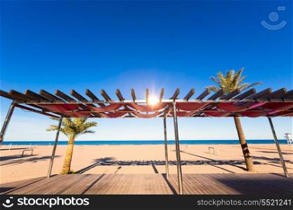Gandia playa beach sunroof in Valencia at Mediterranean Spain
