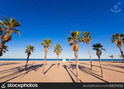 Gandia playa nord beach in Valencia at Mediterranean Spain