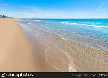 Gandia playa nord beach shore in Valencia at Mediterranean Spain