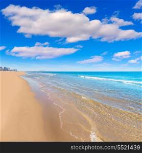 Gandia playa nord beach shore in Valencia at Mediterranean Spain