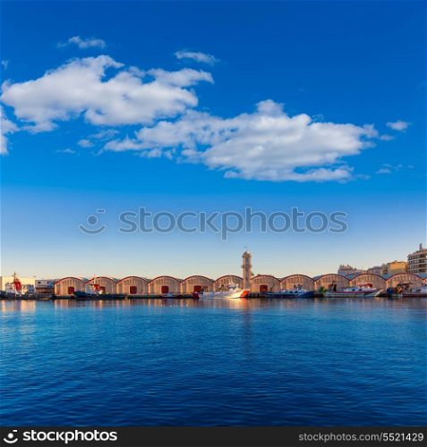 Gandia port puerto Valencia in sunset Mediterranean Spain