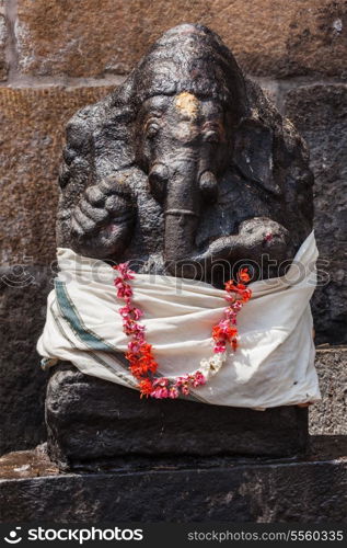 Ganesh Hindu god statue in Gangai Konda Cholapuram Temple. Tamil Nadu, India