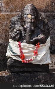 Ganesh Hindu god statue in Gangai Konda Cholapuram Temple. Tamil Nadu, India