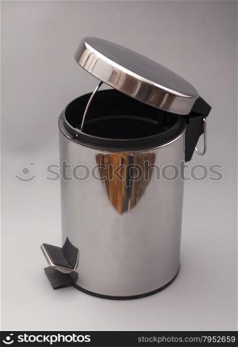 Garbage bin isolated on gray background