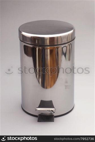 Garbage bin isolated on gray background
