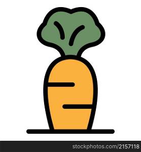 Garden carrot icon. Outline garden carrot vector icon color flat isolated. Garden carrot icon color outline vector