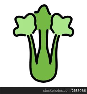 Garden celery icon. Outline garden celery vector icon color flat isolated. Garden celery icon color outline vector
