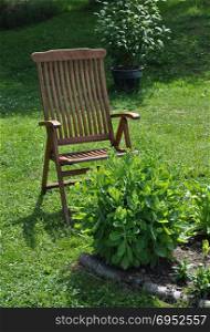 Garden chair for recreation in calm surroundings