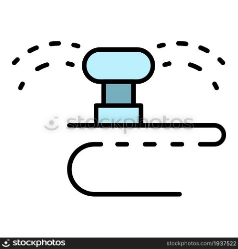 Garden hose irrigation icon. Outline garden hose irrigation vector icon color flat isolated. Garden hose irrigation icon color outline vector
