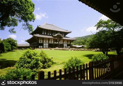 Garden in front of a Buddhist temple, Todaji Temple, Nara, Japan