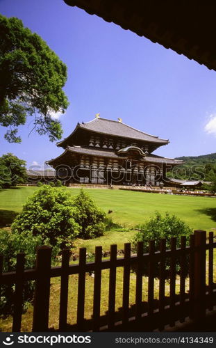 Garden in front of a Buddhist temple, Todaji Temple, Nara, Japan