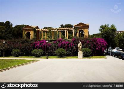 Garden in front of a building, Parc Guell, Barcelona, Spain