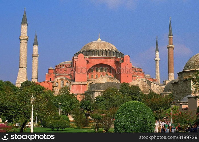 Garden in front of a museum, Aya Sofya, Bosporus, Istanbul, Turkey