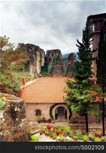 Garden in Holy Monastery Roussano, Meteora, Greece Thessaly