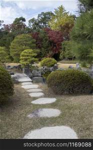 Garden in Nijo Castle in Kyoto, Japan