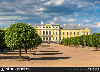 Garden in Rundale Palace in a beautiful summer day, Latvia