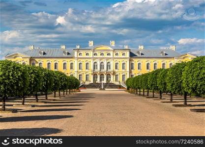 Garden in Rundale Palace in a beautiful summer day, Latvia