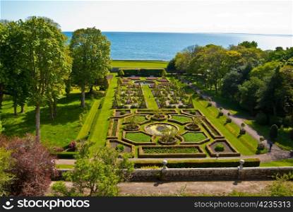 Garden of Dunrobin Castle. part of the extensive gardens of Dunrobin Castle