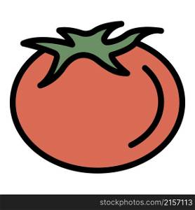 Garden tomato icon. Outline garden tomato vector icon color flat isolated. Garden tomato icon color outline vector