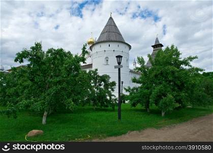 Garden Tower .Kremlin of ancient town of Rostov Veliky.Russia