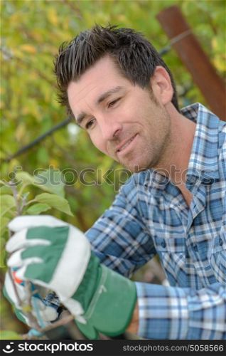 gardener enjoying his work