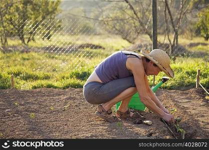 gardening on organic farm in Spain
