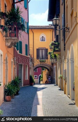 Gardone on Lake Garda with tree lined street