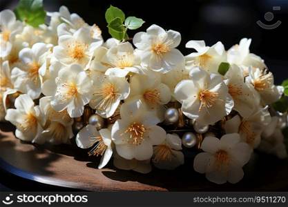Garland of jasmine, flowers beautifully crafted, popular in South India as an ornament for girls and women.