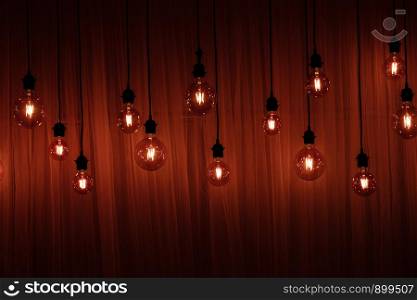 Garlands of lamps on a wooden ceiling background. Christmas lights isolated. Christmas lights isolated. Garlands of lamps on a wooden ceiling background
