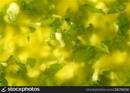 garlic lemon and parsley sauce mediterranean food texture