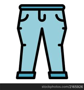 Garment jeans icon. Outline garment jeans vector icon color flat isolated. Garment jeans icon color outline vector
