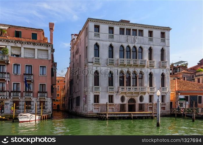 Garzoni Palace in Venice in the Grand Canal, Italy.