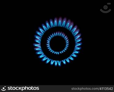 Gas burner flames