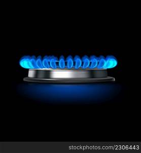 Gas burner vector illustration on dark background.. Gas burner vector illustration on dark background