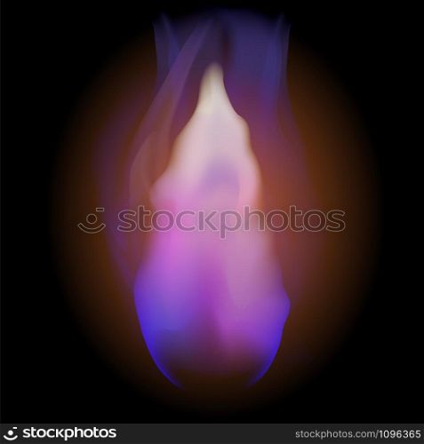 Gas Burning Firewith Flying Embers on Blurred Black Background.. Gas Burning Firewith Flying Embers on Blurred Black Background