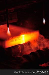 Gas cutting of the hot metal in steel plant