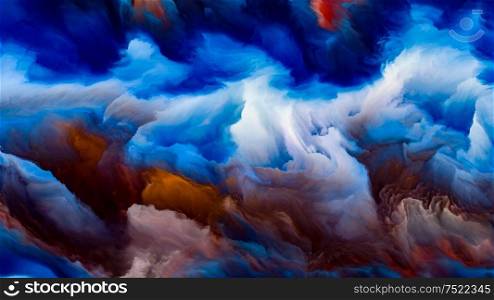 Gas Giant Atmosphere. Impossible Planet series. Composition of vibrant flow of hues and gradients for subject of art, creativity and design