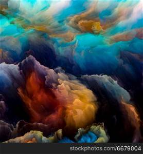 Gas Giant Atmosphere. Impossible Planet series. Creative arrangement of vibrant flow of hues and gradients for subject of art, creativity and design
