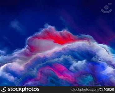 Gas Giant Atmosphere. Impossible Planet series. Creative arrangement of vibrant flow of hues and gradients for subject of art, creativity and design