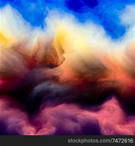 Gas Giant Atmosphere. Impossible Planet series. Image of vibrant flow of hues and gradients in conceptual relevance to art, creativity and design