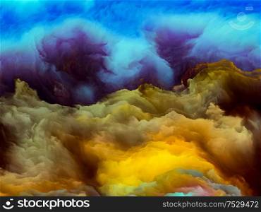 Gas Giant Atmosphere. Impossible Planet series. Image of vibrant flow of hues and gradients in conceptual relevance to art, creativity and design