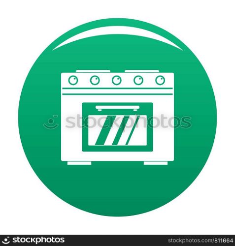 Gas oven icon. Simple illustration of gas oven vector icon for any design green. Gas oven icon vector green