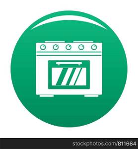 Gas oven icon. Simple illustration of gas oven vector icon for any design green. Gas oven icon vector green