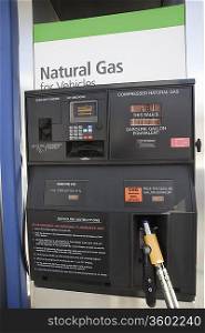 Gas station fuel pump with natural gas