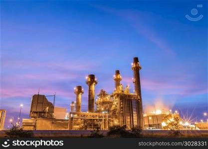 Gas turbine electric power plant with twilight in Thailand